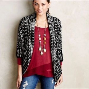 Moth cocoon cardigan black and white size medium